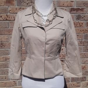 Gianni binni 100%cotton Tan bell sleeve blazer